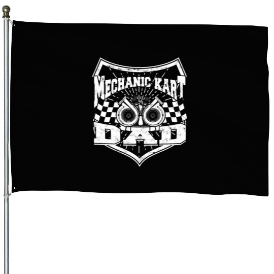 Go Kart Racer Pit Crew Car Racing Karting House Flags