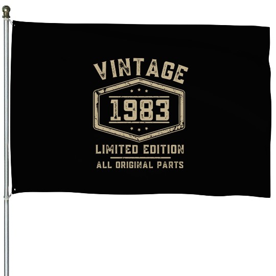 40 Years Vintage 1983 Retro 40th Birthday House Flags