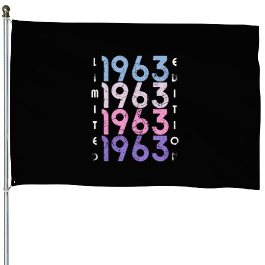 60 Years Vintage 1963 Retro 60th Birthday House Flags