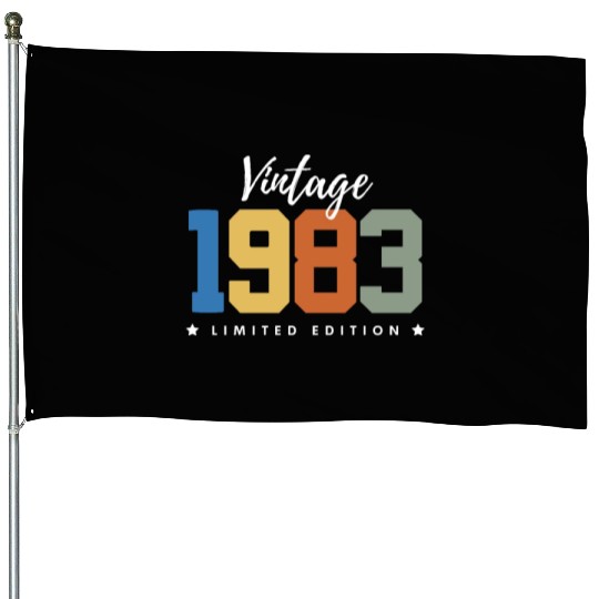 40 Years Vintage 1983 Retro 40th Birthday House Flags