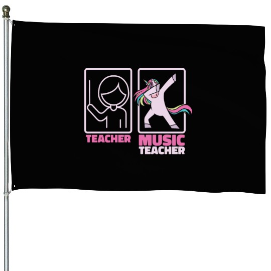 Music Teacher Retired Music Teacher House Flags