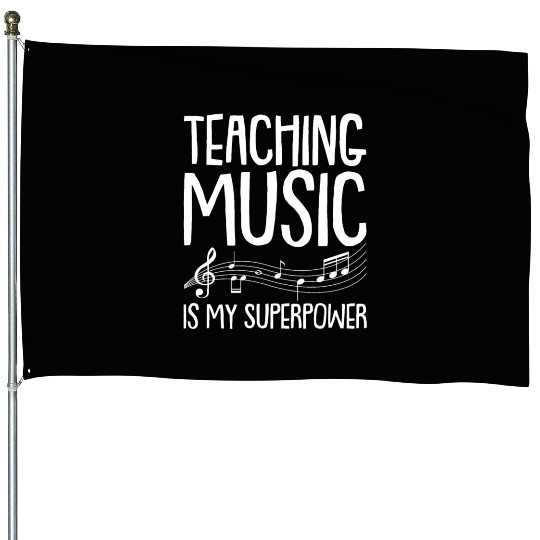 Music Teacher Musical Notes House Flags
