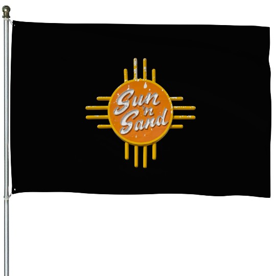 Sun N Sand Motel Sign Route 66 Santa Rosa NM House Flags