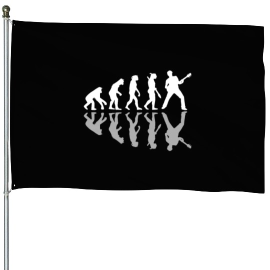 Guitarist Human Evolution Musician Guitar Player House Flags