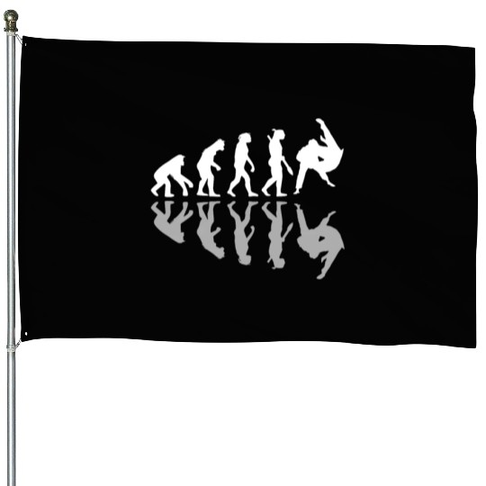 Human Evolution Judo Martial Arts Lover MMA Humor House Flags