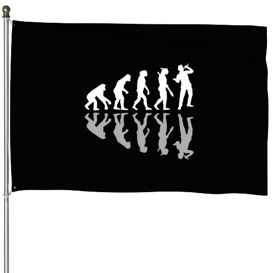 Human Evolution Singer Singing Music Lover House Flags