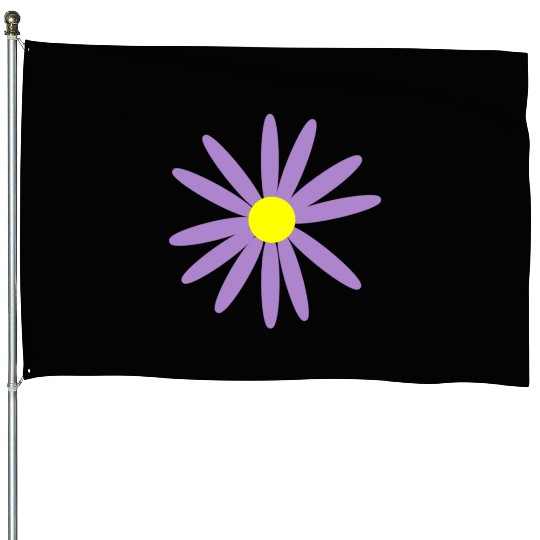 Lavender Daisy House Flags