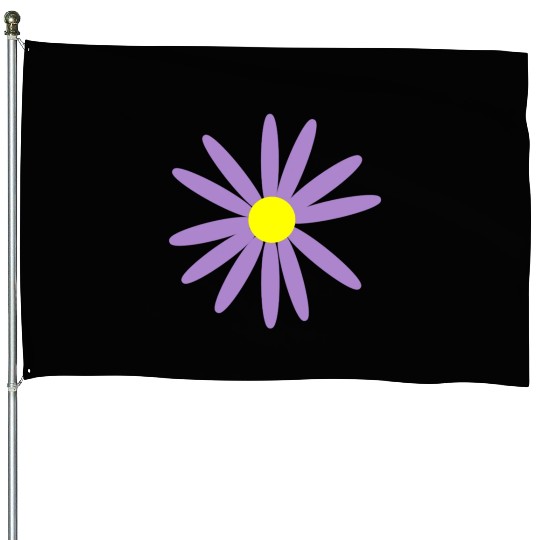Lavender Daisy House Flags