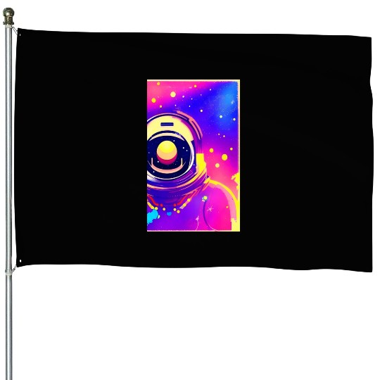 Astronaut neon colors House Flags