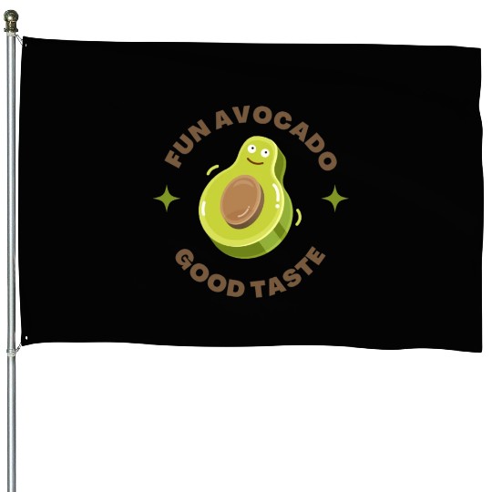 fun avocado good taste,Facial Expression Cartoon House Flags