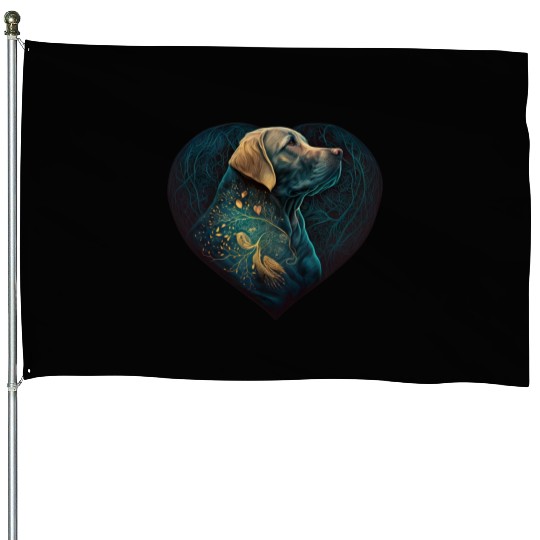 Dog Heart Love Dog Lovers Gifts House Flags