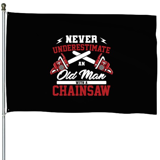 Classic Logger Lumberjack Chainsaw Workers Gifts House Flags