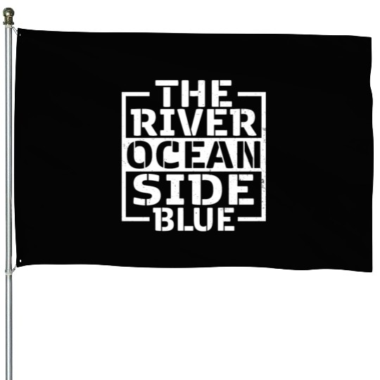 The River Ocean Side Blue - Ocean Lover House Flags