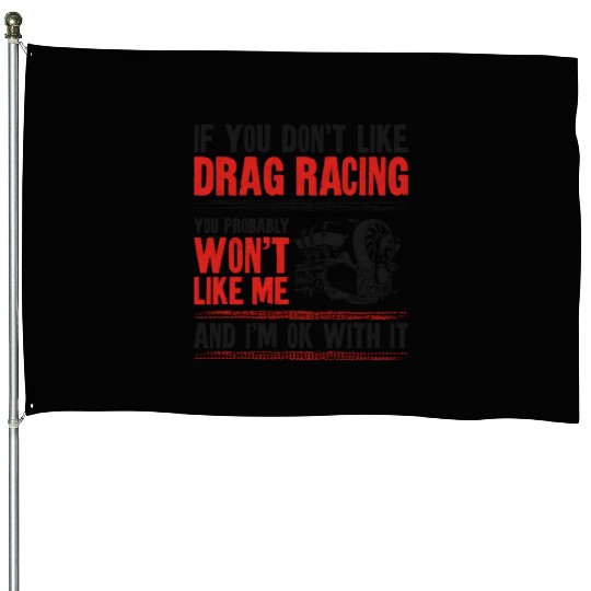 Drag Racing Race Car Vintage If House Flags