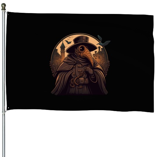 Plague Doctor With Suit and Mask House Flags