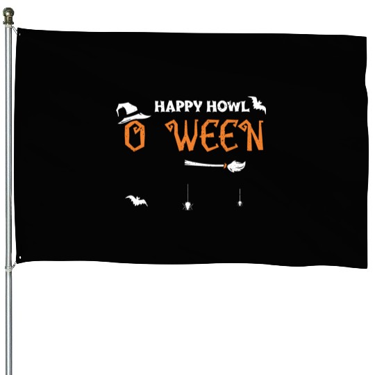 Happy Howl O Ween - Halloween House Flags