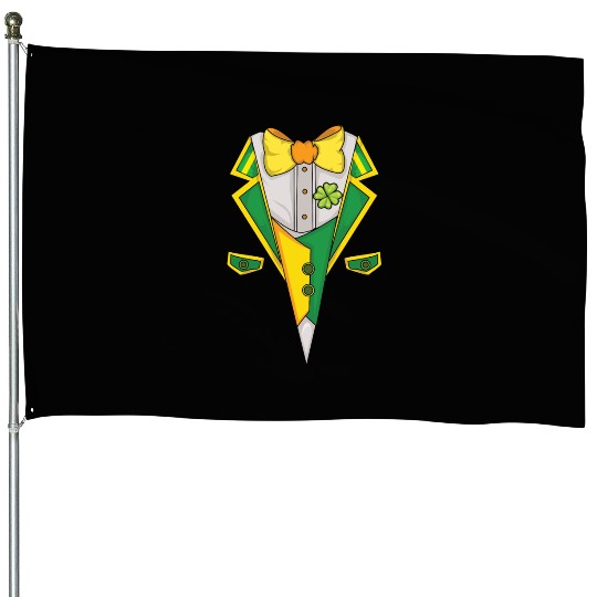 Tie Bow Saint Paddy Shamrock Saint Patrick Day House Flags