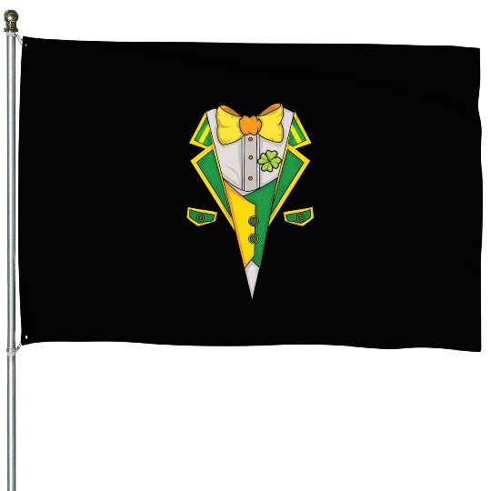 Tie Bow Saint Paddy Shamrock Saint Patrick Day House Flags