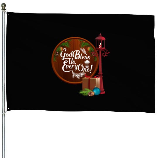 A Christmas Carol Charles Dickens God Bless Us Eve House Flags