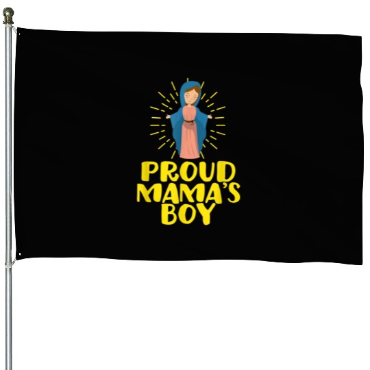 Our Blessed Mary Cute I Love Mama Catholic Gifts House Flags