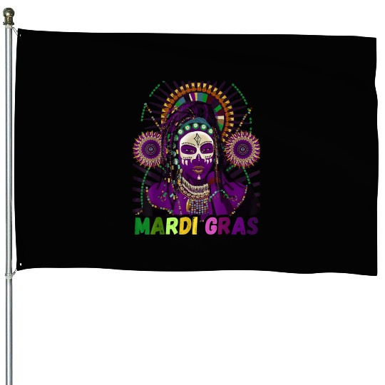 Voodoo Queen Magic Mardi Gras House Flags