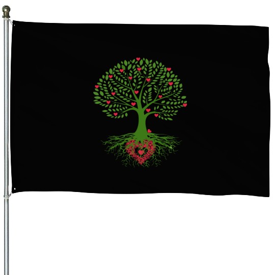 Tree - love House Flags