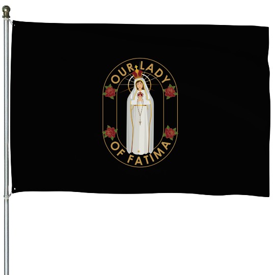 Our Lady of Fatima Rosary Prayer Holy Blessed Mary House Flags
