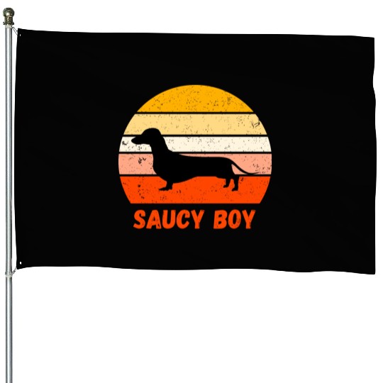Dachshund Saucy Boy House Flags