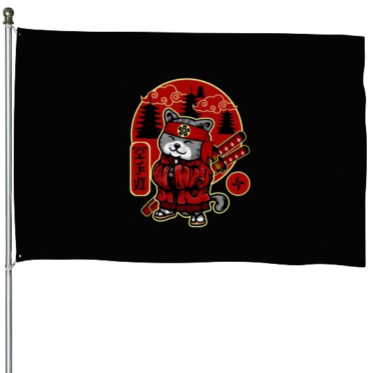 Samurai Cat House Flags
