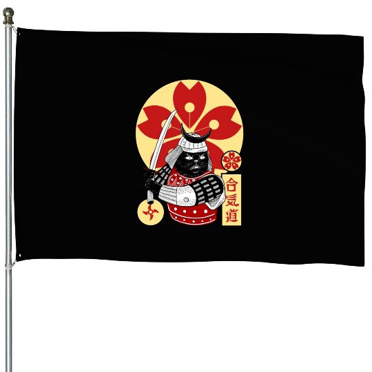 Samurai Cat House Flags