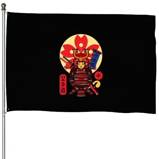 Samurai Cat House Flags