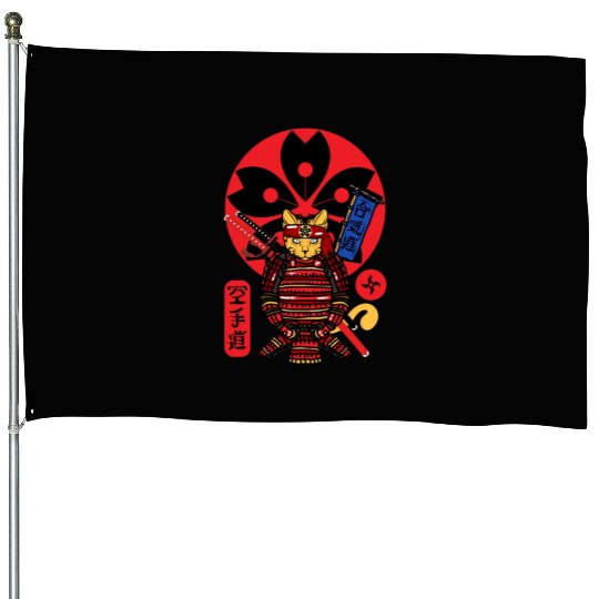 Samurai Cat House Flags
