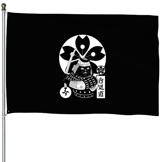Samurai Cat House Flags