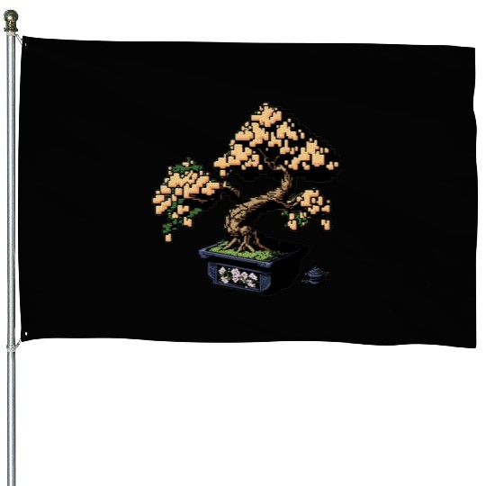 8 Bit Bonsai Tree House Flags