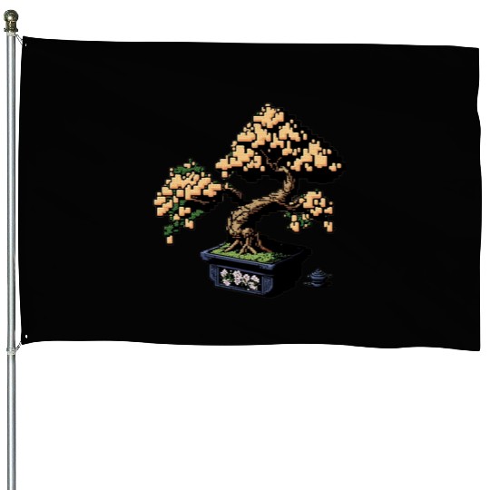 8 Bit Bonsai Tree House Flags