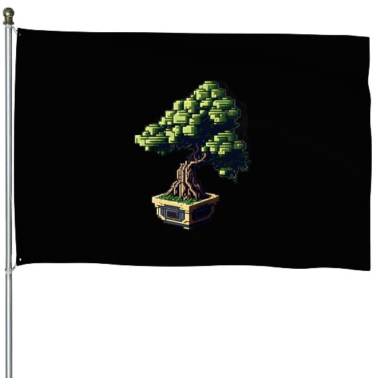 8 Bit Bonsai Tree House Flags