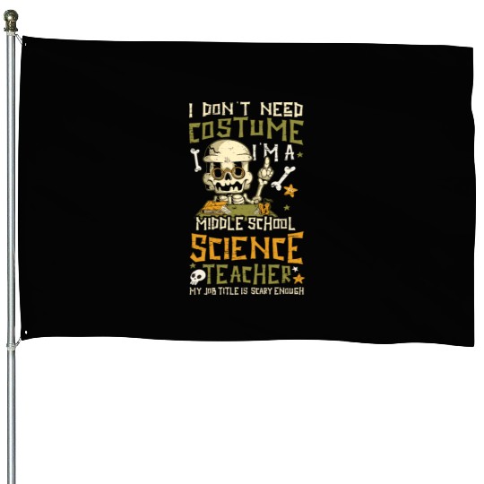 Middle School Science Teacher - Halloween Costume House Flags