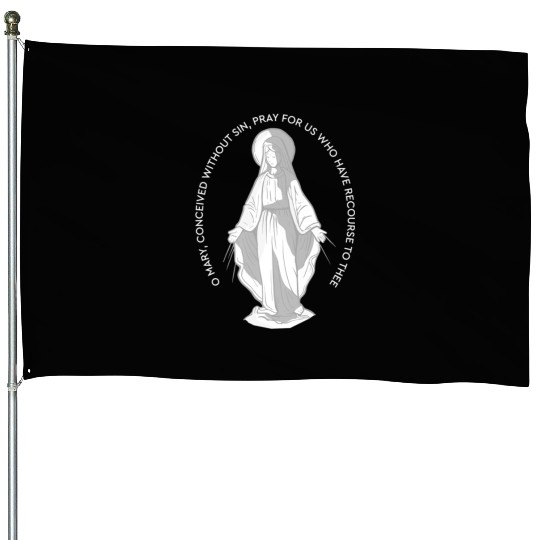 Our Lady of Grace Medal Mary Catholic F House Flags