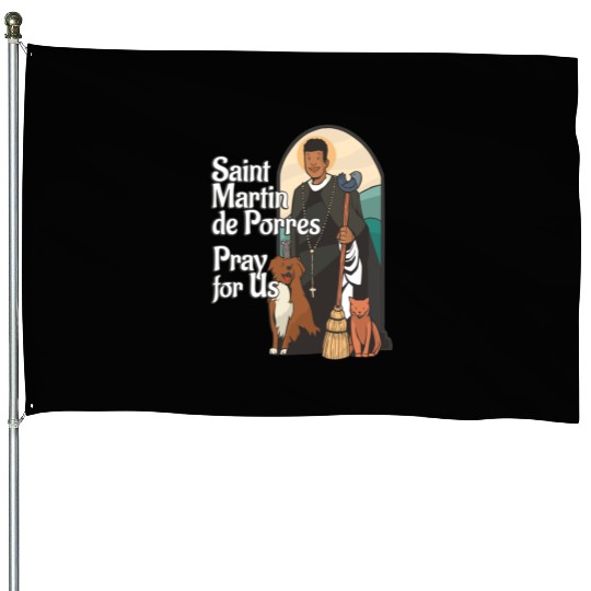 St Martin de Porres African American Black Saints House Flags