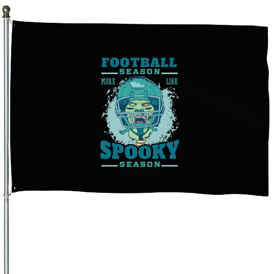 Football season spooky season zombie Football seas House Flags