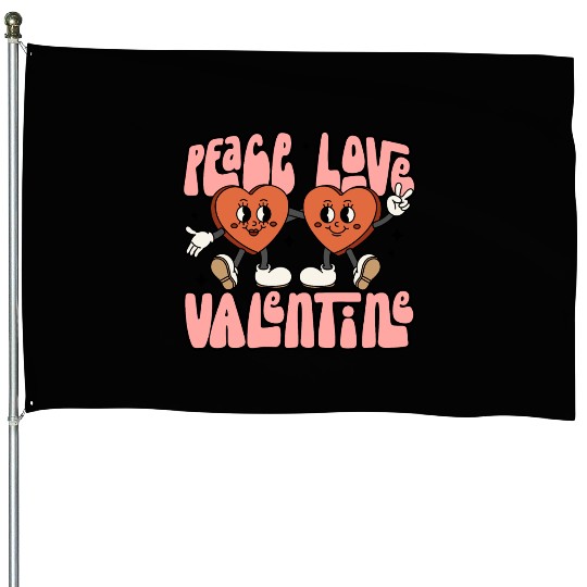 Peace Love Valentine Candy Heart House Flags