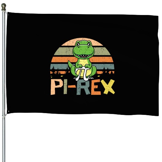 Pi-rex Dinosaur Math Teacher Mathematician Pi Day House Flags