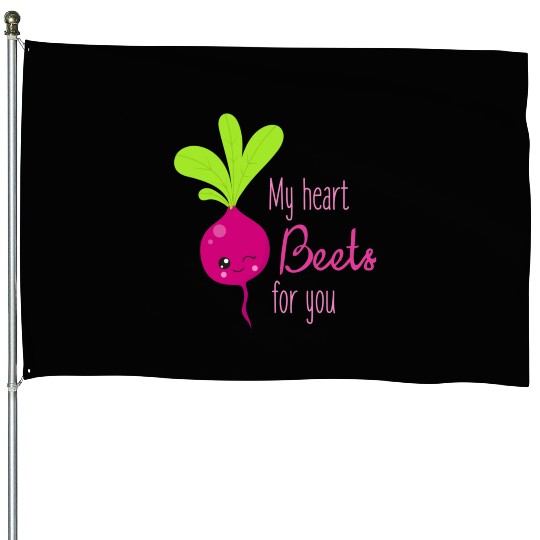 Kids Valentine Puns My Heart Beats for You363 House Flags
