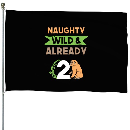 Gift 2 years birthday girl boy Ape Monkey House Flags