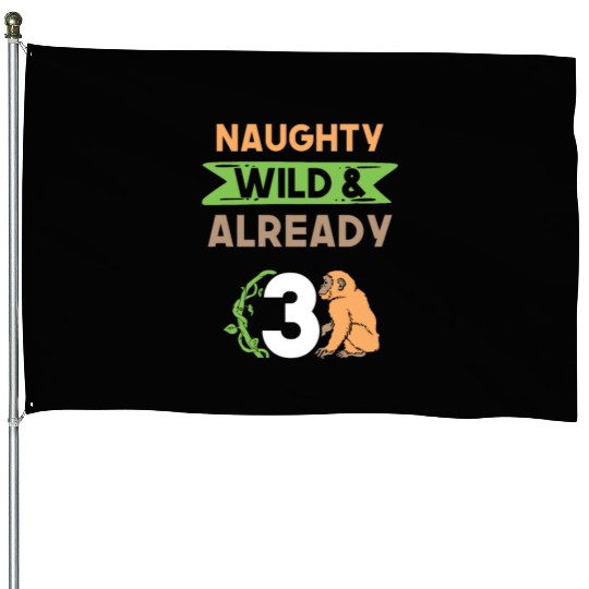 Gift 3 years birthday girl boy Ape Monkey House Flags