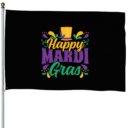 Mardi Gras - Happy Mardi Gras House Flags