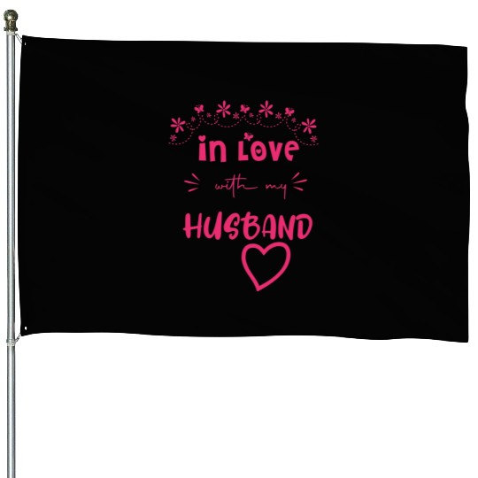 Love with My hasband Cute Valentine day Mom to Be House Flags
