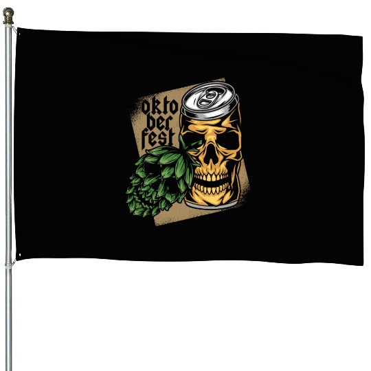 Germany Oktoberfest - Beer Skull House Flags