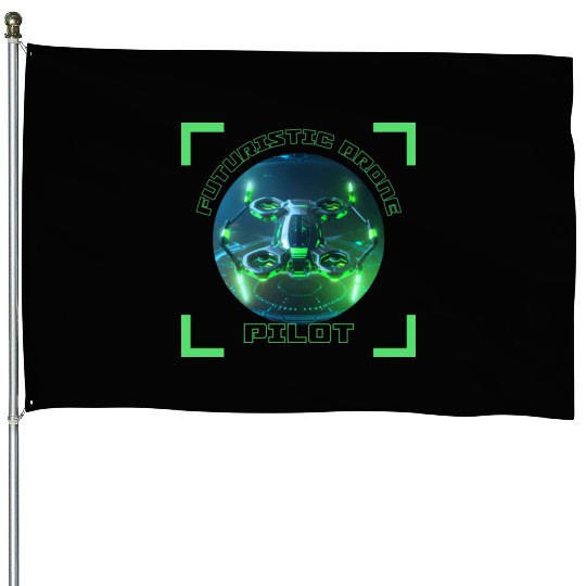 Futuristic Drone Pilot 3 House Flags