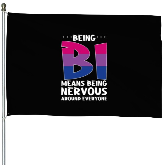 Being Bi Bisexual Pride Kawaii Cat House Flags